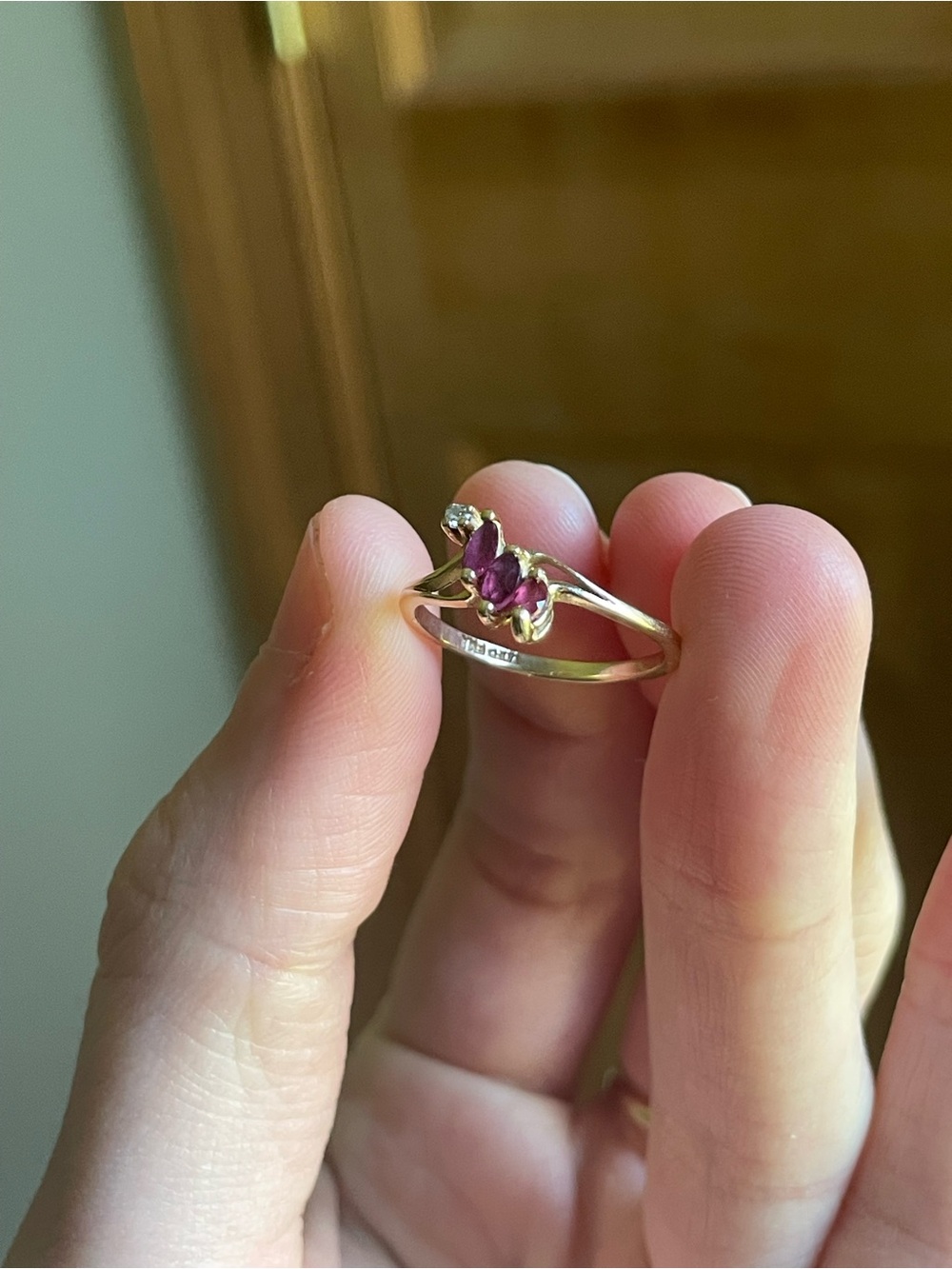 14K Ruby and Diamond Ring - Size 6.25